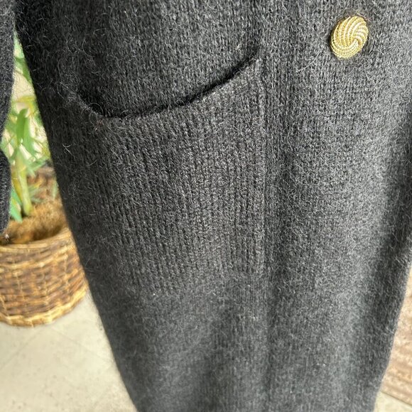 IB Diffusion Black Wool Mohair Blend Sweater Coat Double Breasted Size Small - Picture 7 of 10